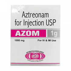 Азтреонам ИМПОРТ (Индия) :: Azom пор. для инъекций 1г 1фл./уп